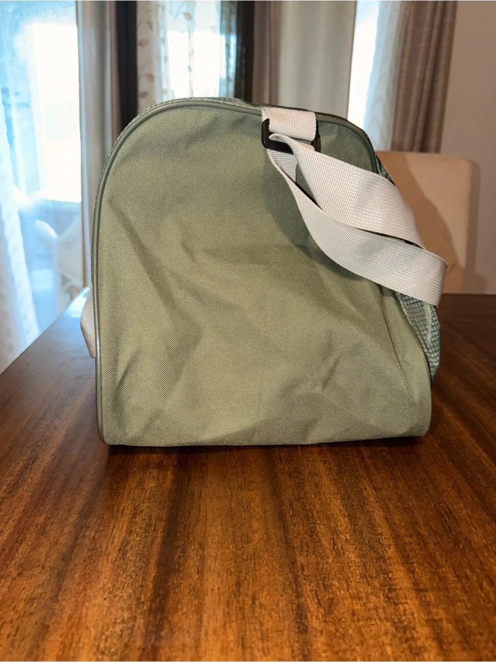 New Balance Olive Green Duffel Bag with White Straps